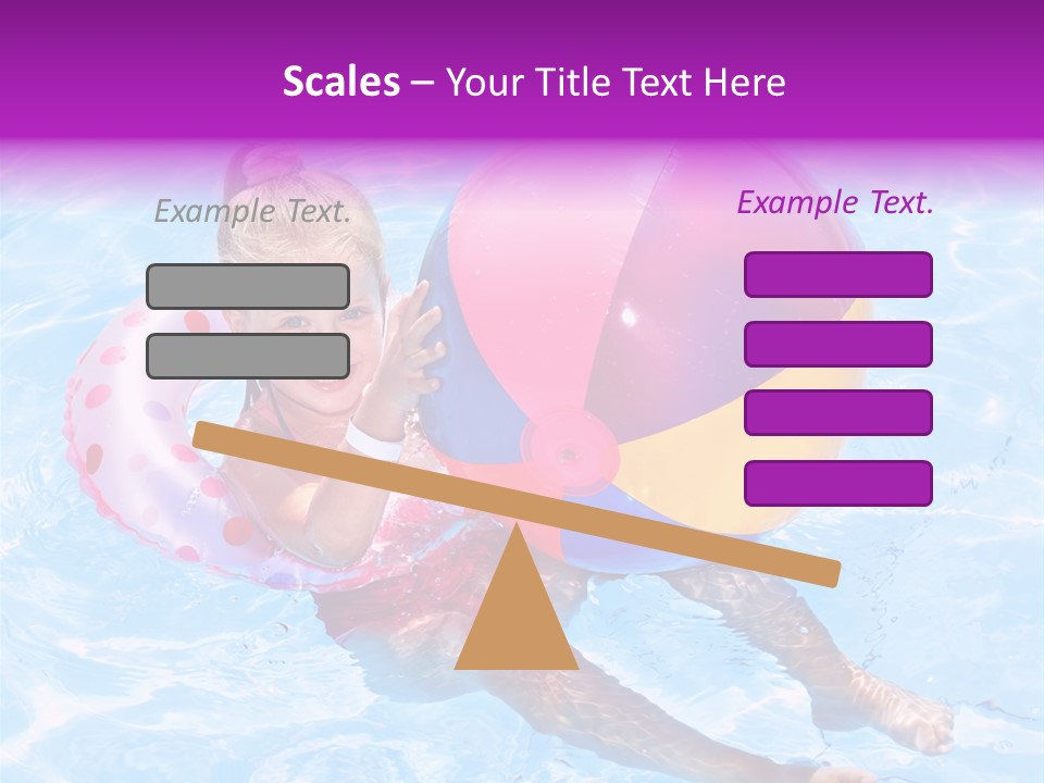 Swimming Pool Inflatable Play PowerPoint Template