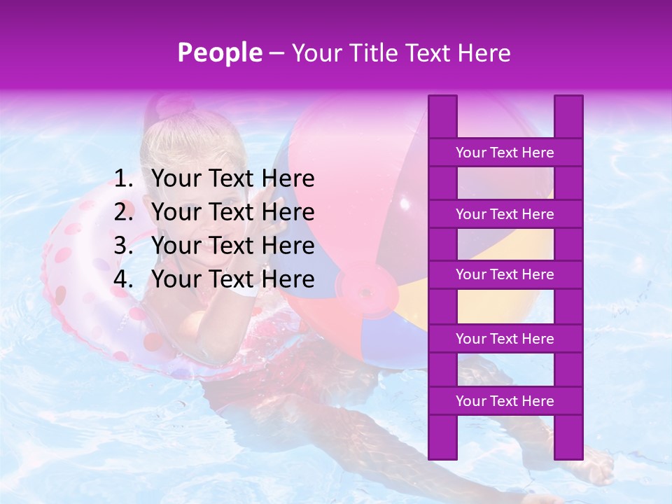 Swimming Pool Inflatable Play PowerPoint Template