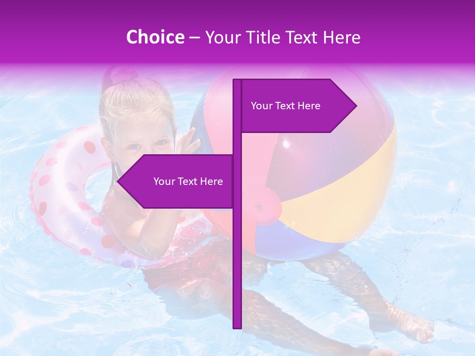 Swimming Pool Inflatable Play PowerPoint Template