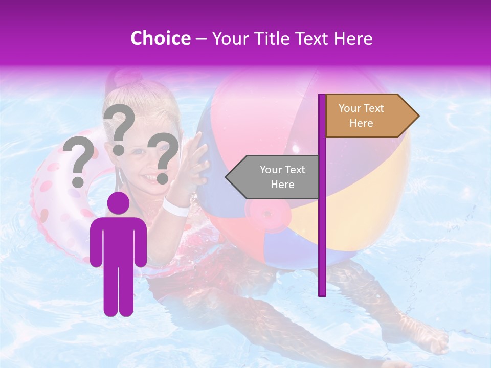 Swimming Pool Inflatable Play PowerPoint Template