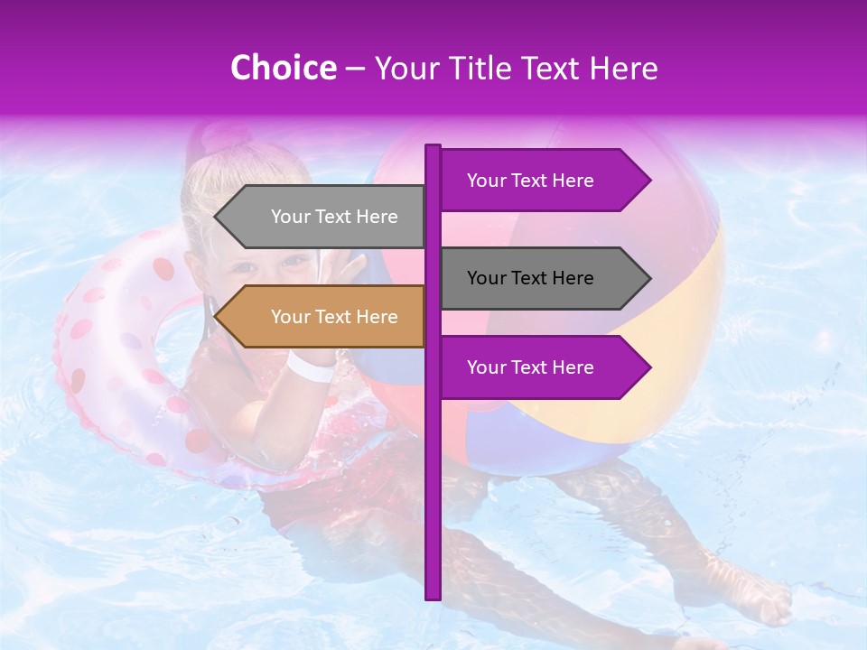 Swimming Pool Inflatable Play PowerPoint Template