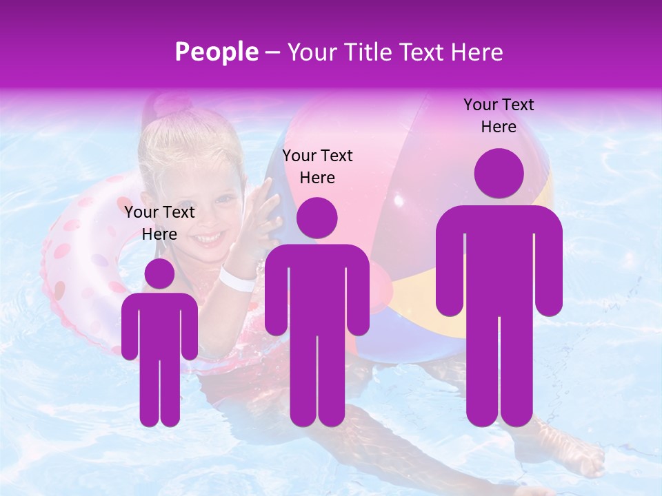 Swimming Pool Inflatable Play PowerPoint Template