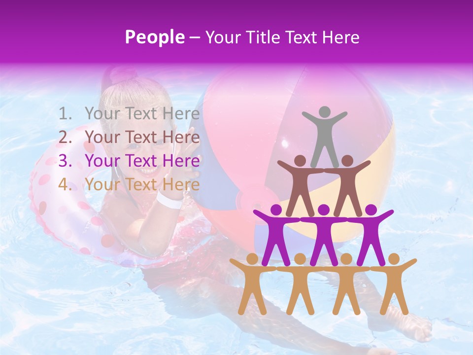 Swimming Pool Inflatable Play PowerPoint Template