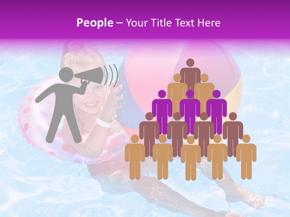 Swimming Pool Inflatable Play PowerPoint Template
