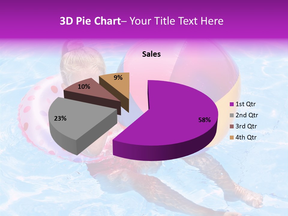 Swimming Pool Inflatable Play PowerPoint Template