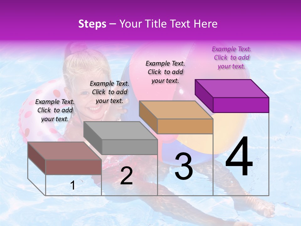 Swimming Pool Inflatable Play PowerPoint Template