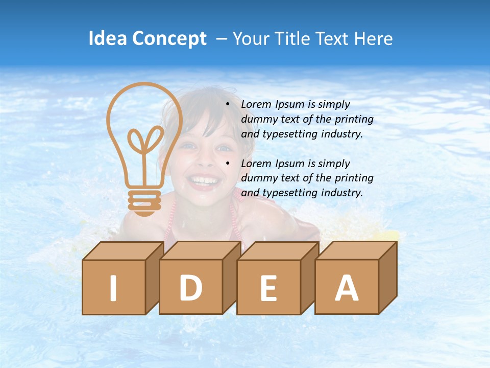 White Beauty Child PowerPoint Template