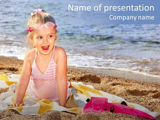 Mask Kid Towel PowerPoint Template