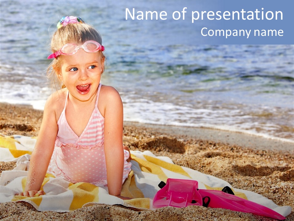 Mask Kid Towel PowerPoint Template