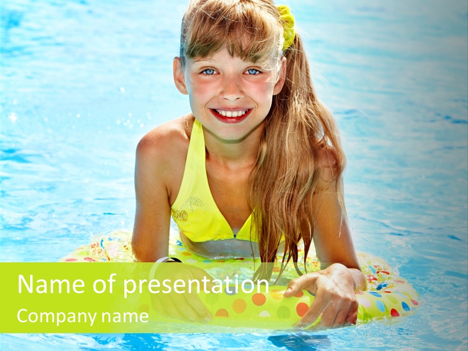 Water Park Swim Orange PowerPoint Template