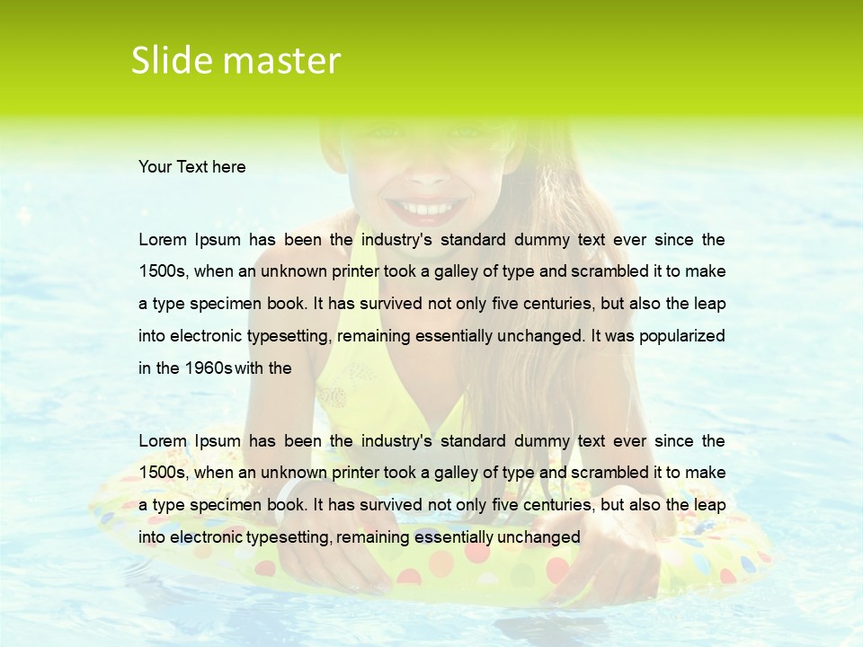 Water Park Swim Orange PowerPoint Template