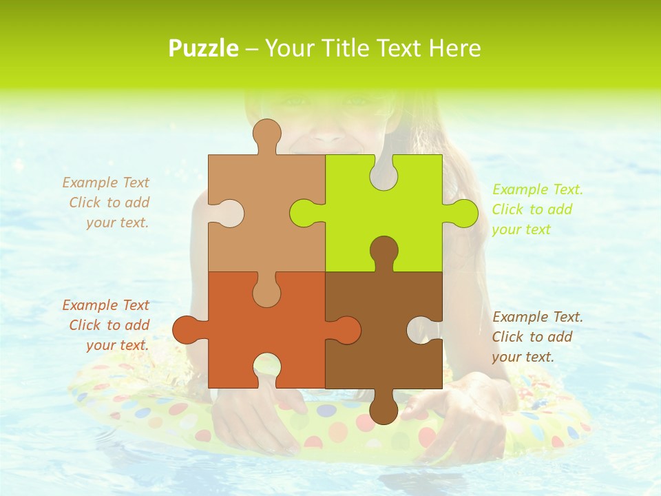 Water Park Swim Orange PowerPoint Template