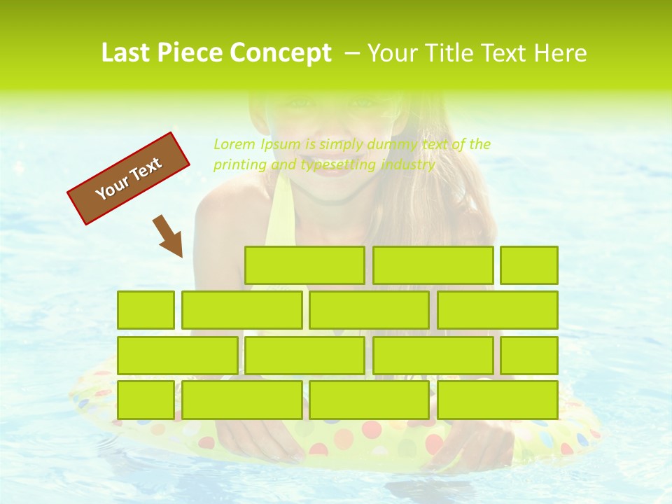 Water Park Swim Orange PowerPoint Template