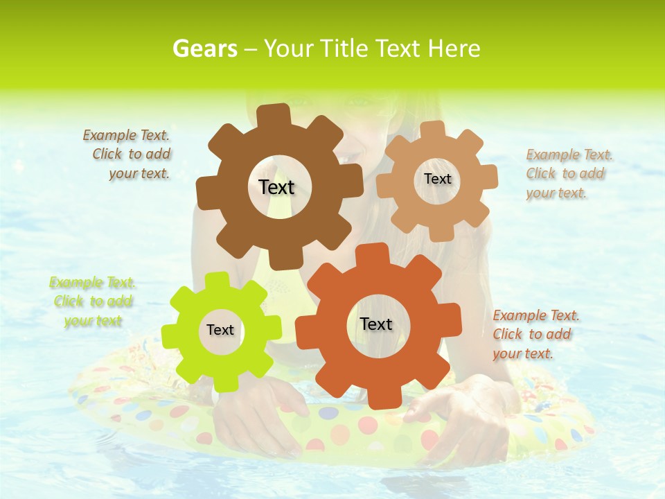 Water Park Swim Orange PowerPoint Template