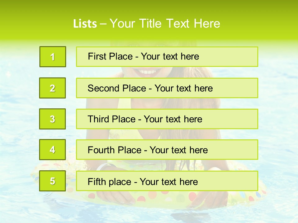 Water Park Swim Orange PowerPoint Template