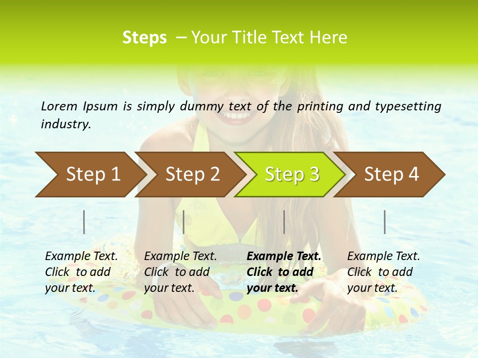 Water Park Swim Orange PowerPoint Template
