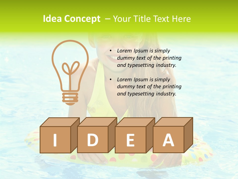 Water Park Swim Orange PowerPoint Template