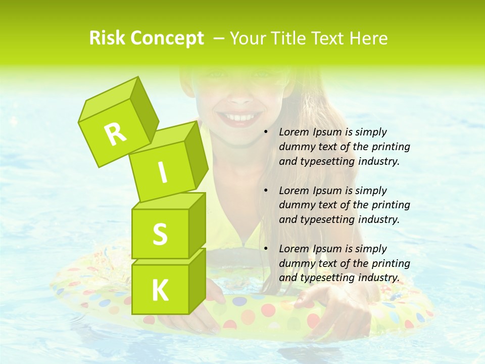 Water Park Swim Orange PowerPoint Template