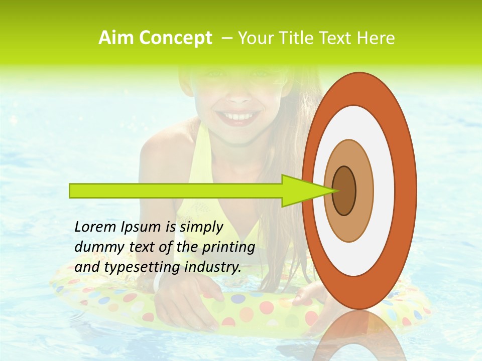 Water Park Swim Orange PowerPoint Template