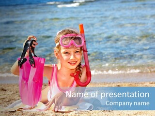 Kid Snorkeling Beauty PowerPoint Template
