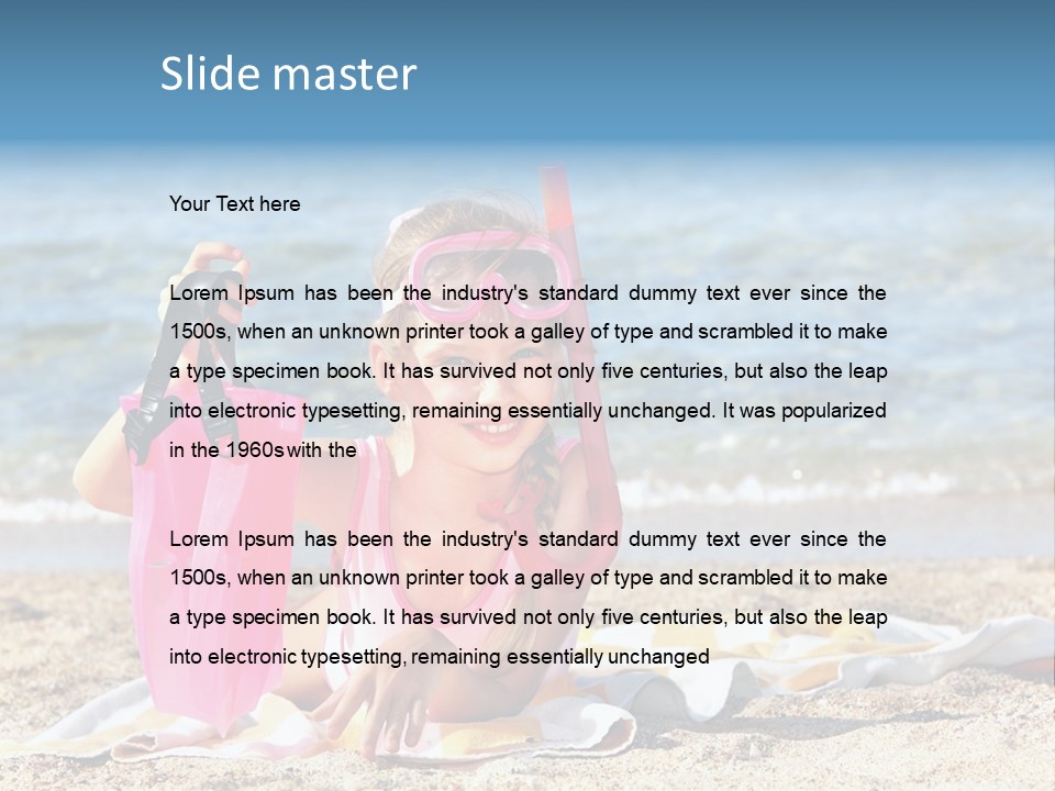 Kid Snorkeling Beauty PowerPoint Template