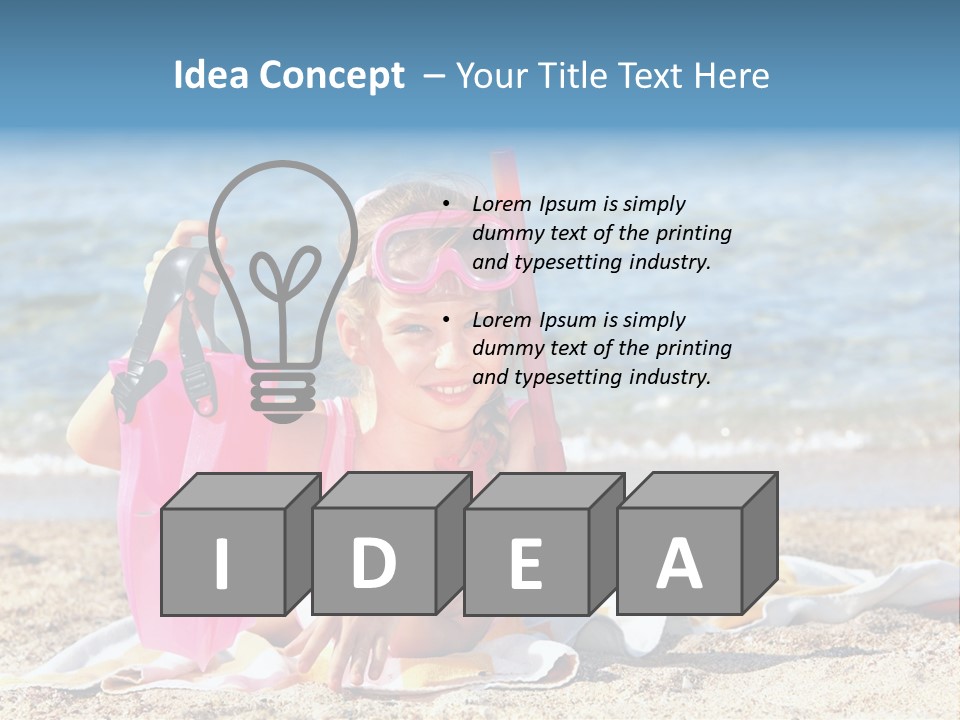 Kid Snorkeling Beauty PowerPoint Template