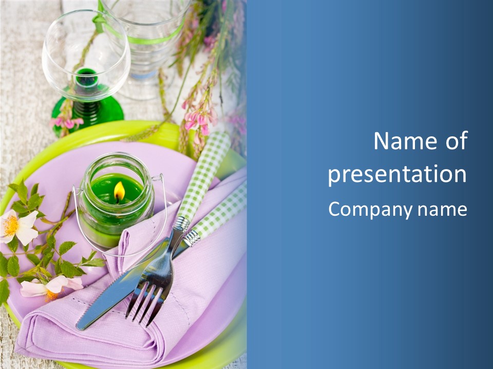Blank Place Setting Dinner PowerPoint Template
