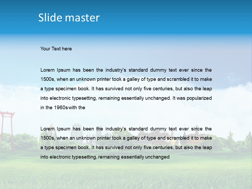Reader Recreation Lawn PowerPoint Template