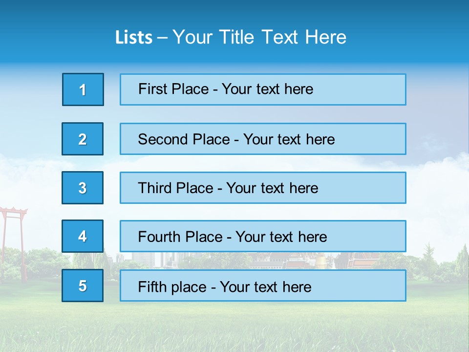 Reader Recreation Lawn PowerPoint Template