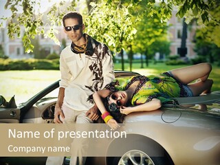 Hippie Background Fashion PowerPoint Template