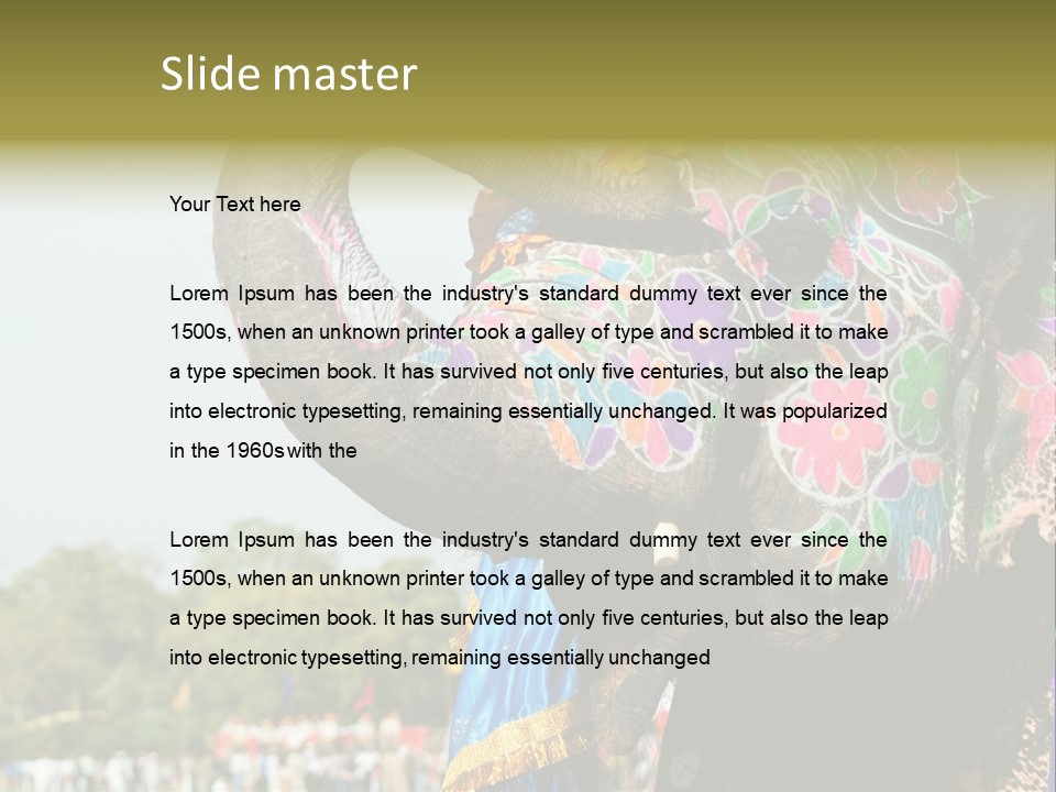 Holi Decorated Elephant India India Festival PowerPoint Template