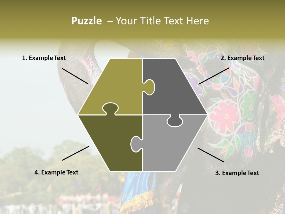 Holi Decorated Elephant India India Festival PowerPoint Template