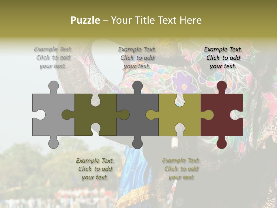 Holi Decorated Elephant India India Festival PowerPoint Template