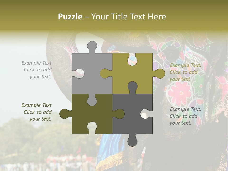 Holi Decorated Elephant India India Festival PowerPoint Template