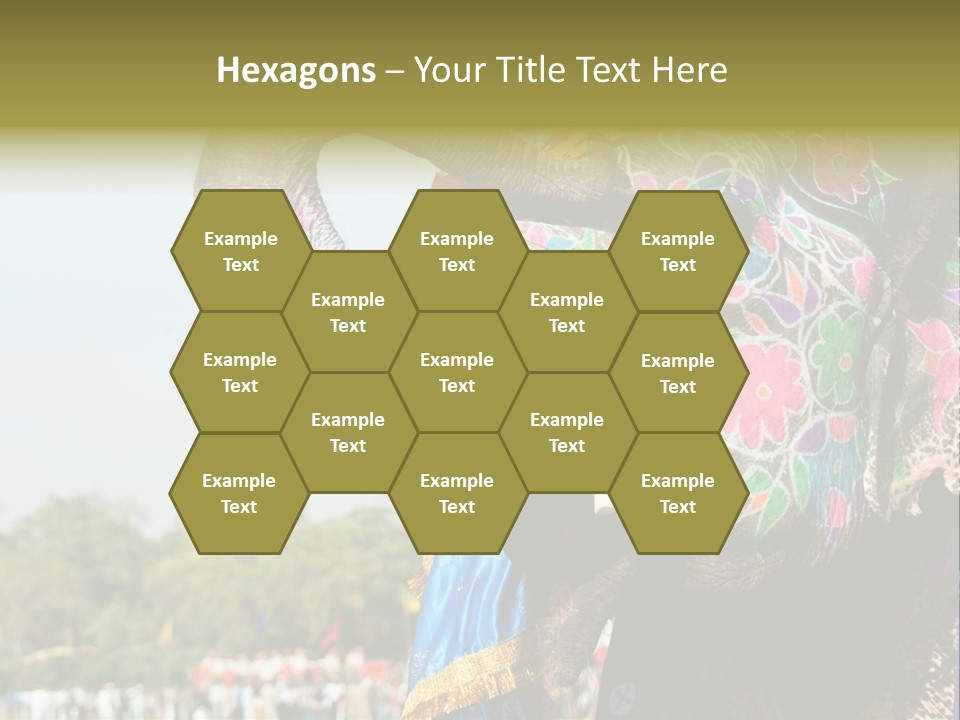 Holi Decorated Elephant India India Festival PowerPoint Template