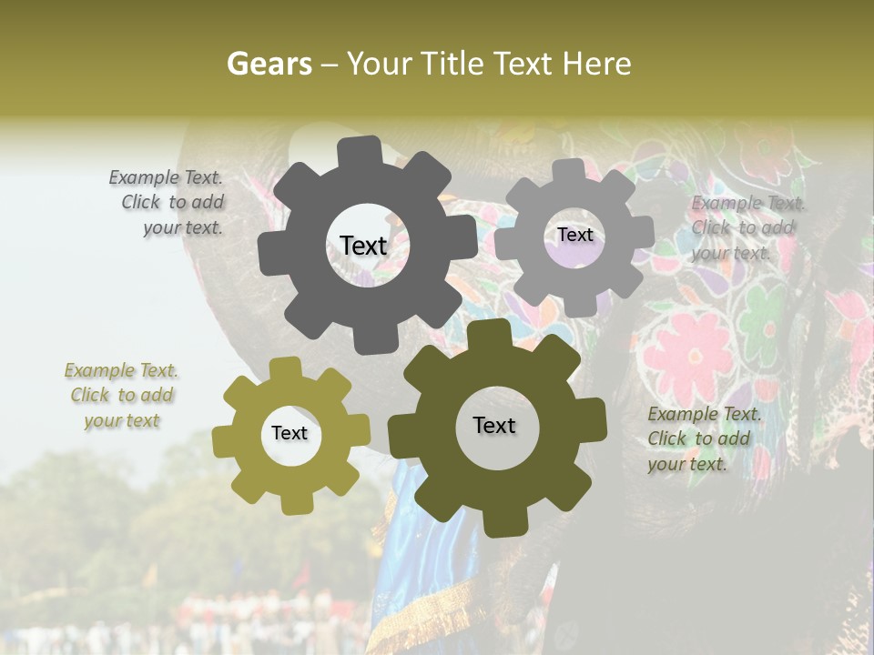 Holi Decorated Elephant India India Festival PowerPoint Template