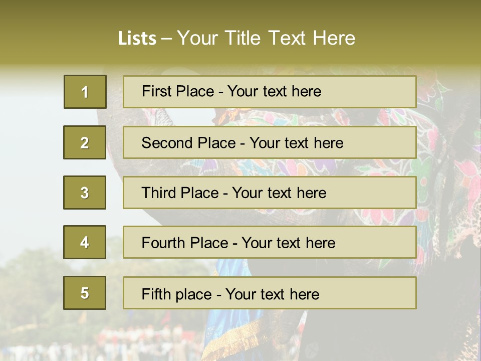 Holi Decorated Elephant India India Festival PowerPoint Template