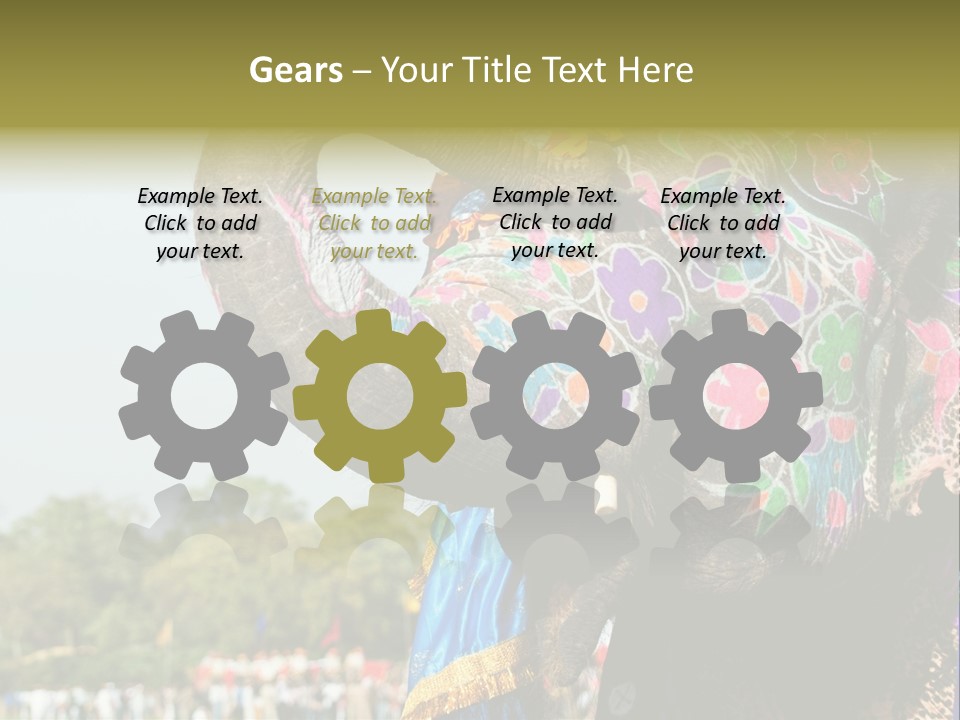 Holi Decorated Elephant India India Festival PowerPoint Template