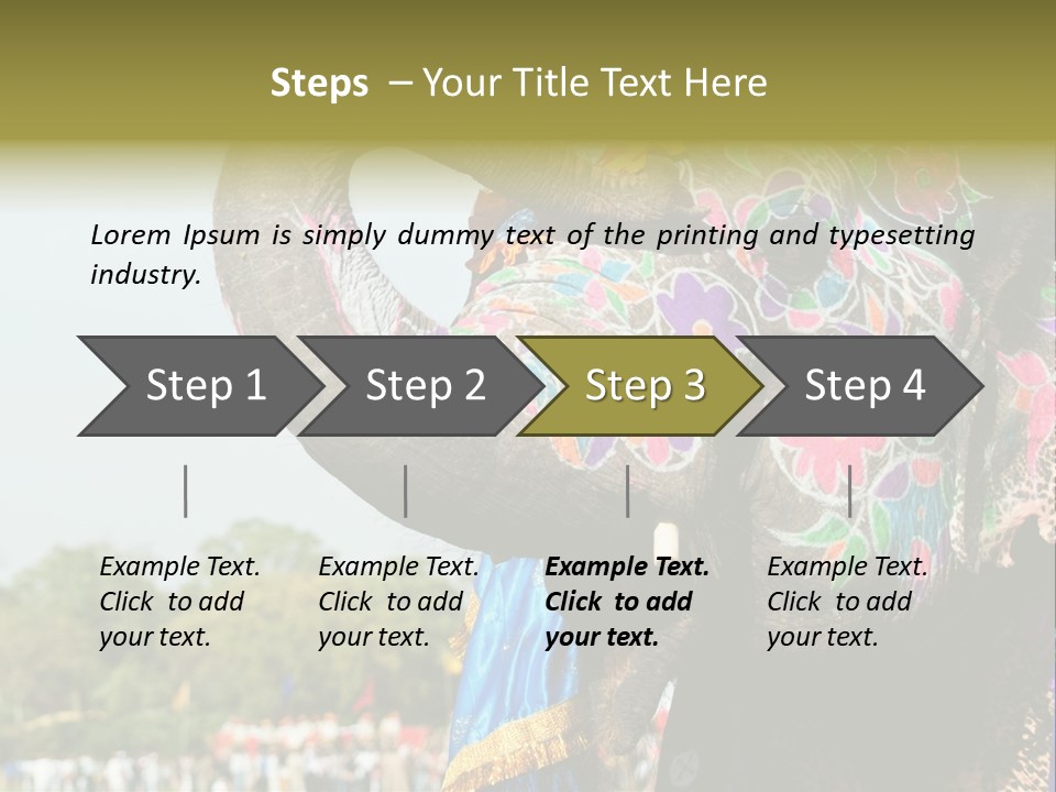 Holi Decorated Elephant India India Festival PowerPoint Template