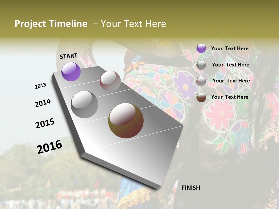 Holi Decorated Elephant India India Festival PowerPoint Template