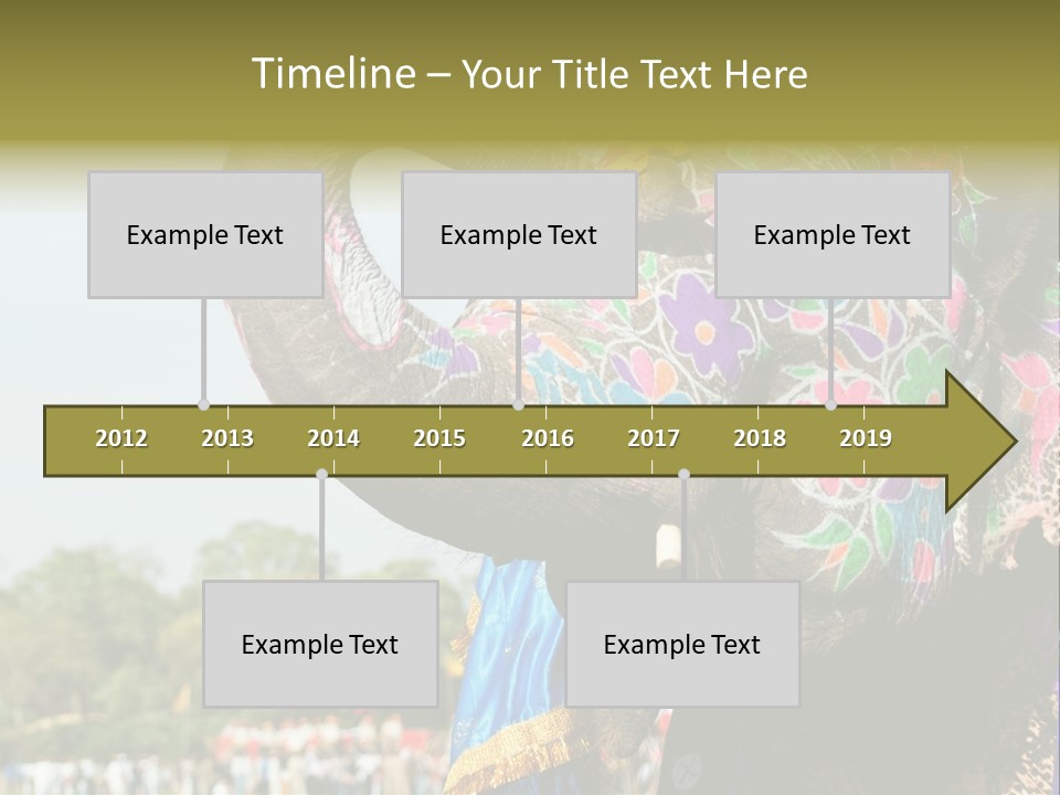 Holi Decorated Elephant India India Festival PowerPoint Template