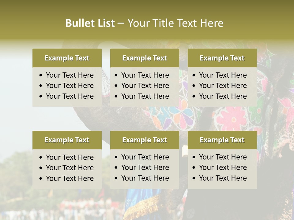 Holi Decorated Elephant India India Festival PowerPoint Template