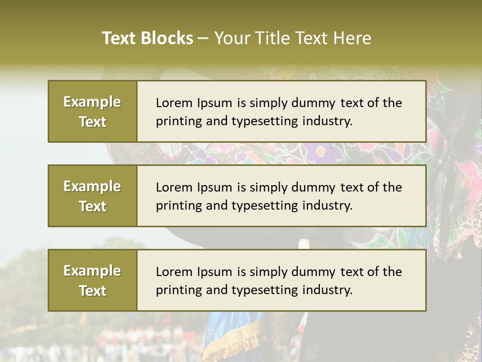 Holi Decorated Elephant India India Festival PowerPoint Template