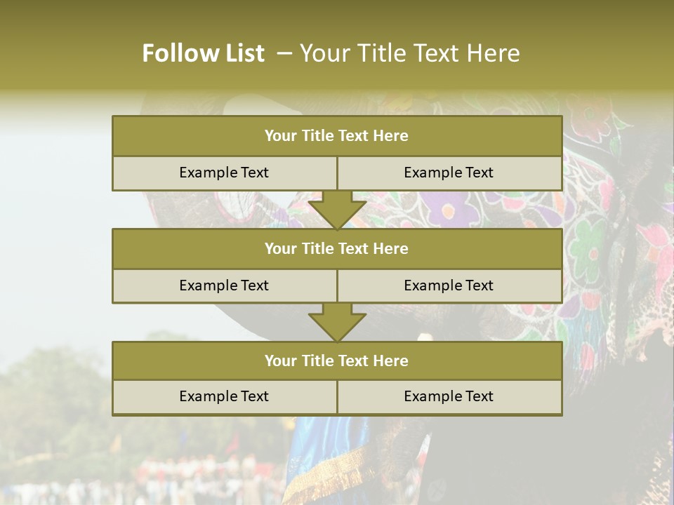 Holi Decorated Elephant India India Festival PowerPoint Template