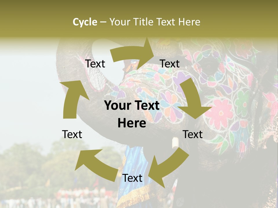 Holi Decorated Elephant India India Festival PowerPoint Template