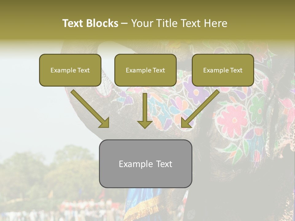 Holi Decorated Elephant India India Festival PowerPoint Template