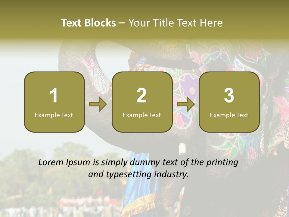 Holi Decorated Elephant India India Festival PowerPoint Template