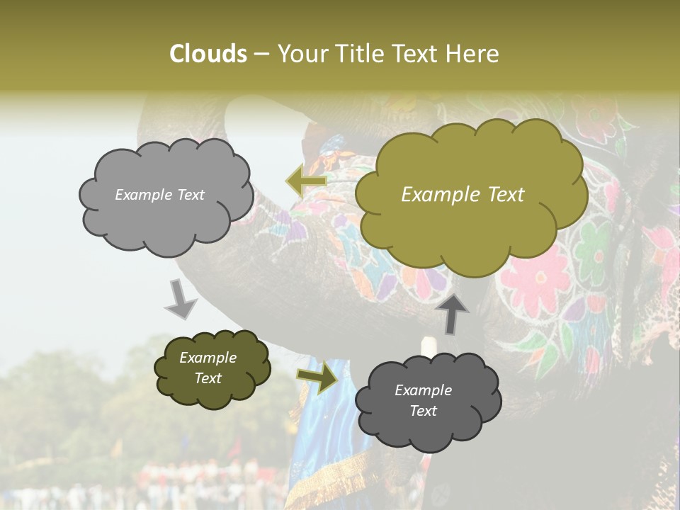 Holi Decorated Elephant India India Festival PowerPoint Template