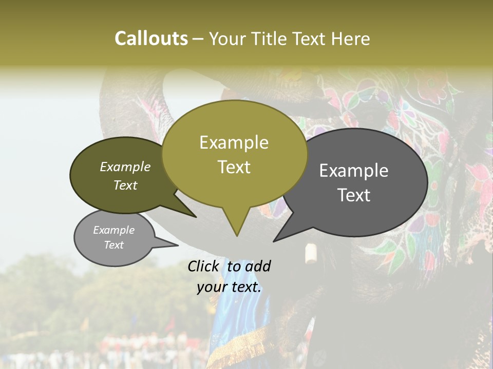 Holi Decorated Elephant India India Festival PowerPoint Template