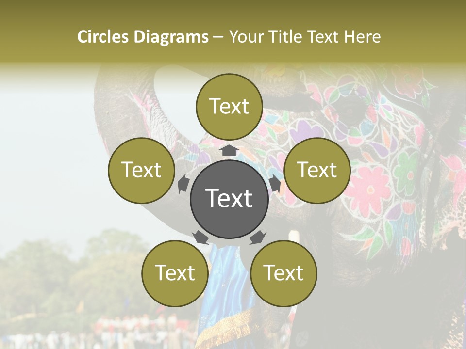 Holi Decorated Elephant India India Festival PowerPoint Template